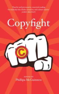 Title with fist breaking through with a C ring